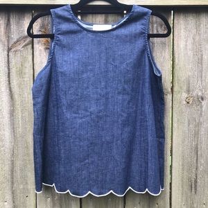 NWOT Stitch Fix Crescent Open Back Denim Tank